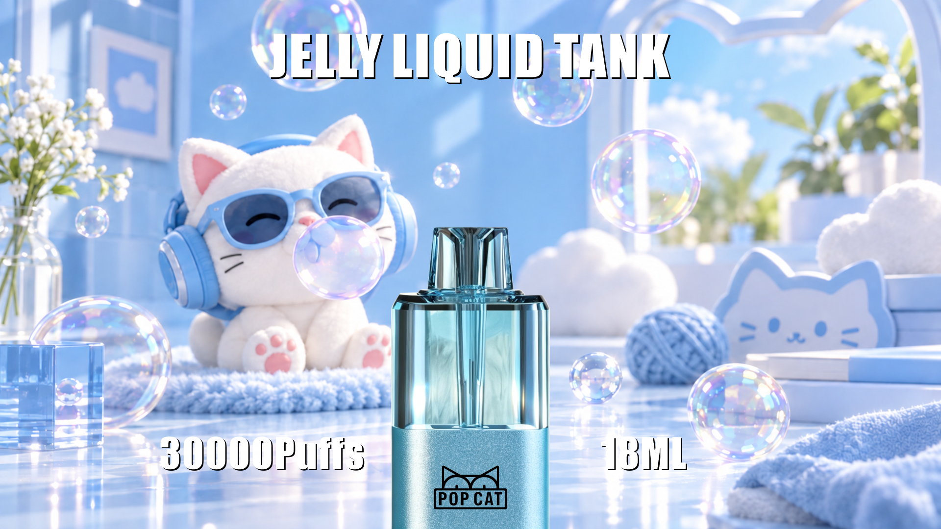 POP CAT jelly liquid tank — 30000 puffs, 18ml