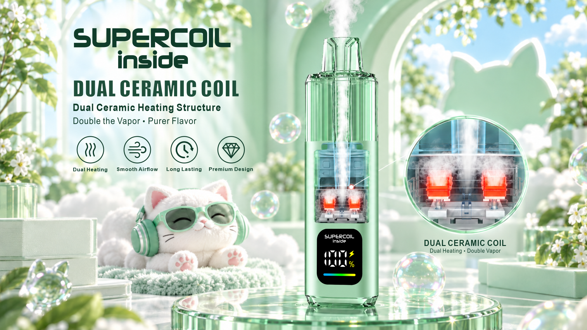 POP CAT Supercoil inside — dual ceramic coil